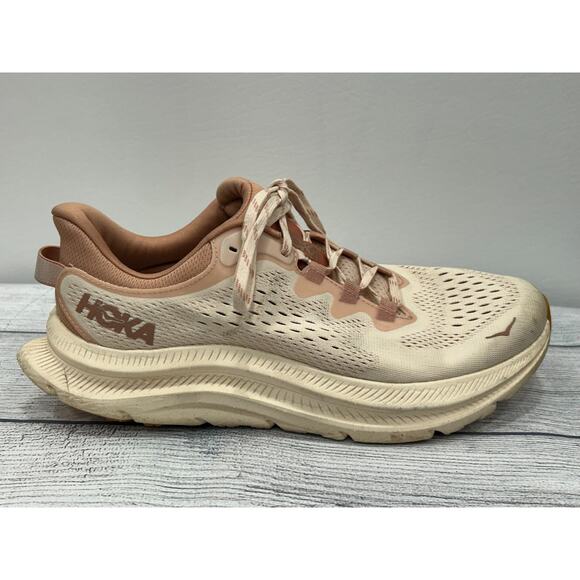 HOKA Womens Vanilla/Sandstone Logo Lace Up Kawana 2 Sneaker Shoes US Size 11B - Picture 4 of 11